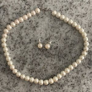 Faux Pearls and Earrings Set